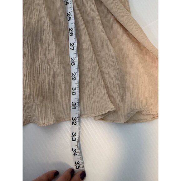 Anthropologie Mable Tiered Women’s V-Neck Short Dress Size S Neutral Preppy Tan - Picture 10 of 11